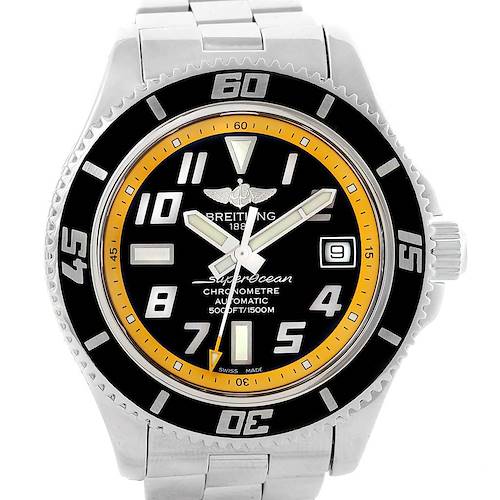 Photo of Breitling Superocean 42 Abyss Black Yellow Automatic Mens Watch A17364