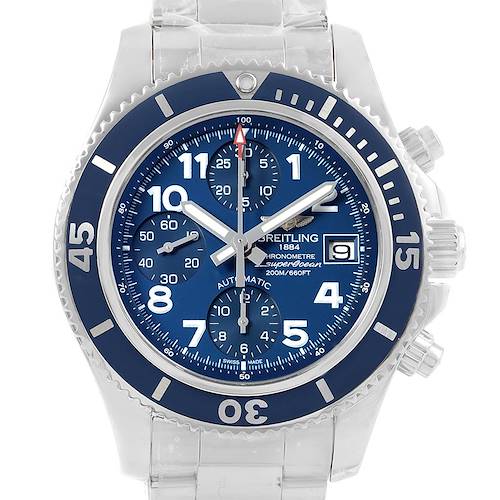 Photo of Breitling Superocean Chronograph 42 Blue Dial Mens Watch A13311 Unworn