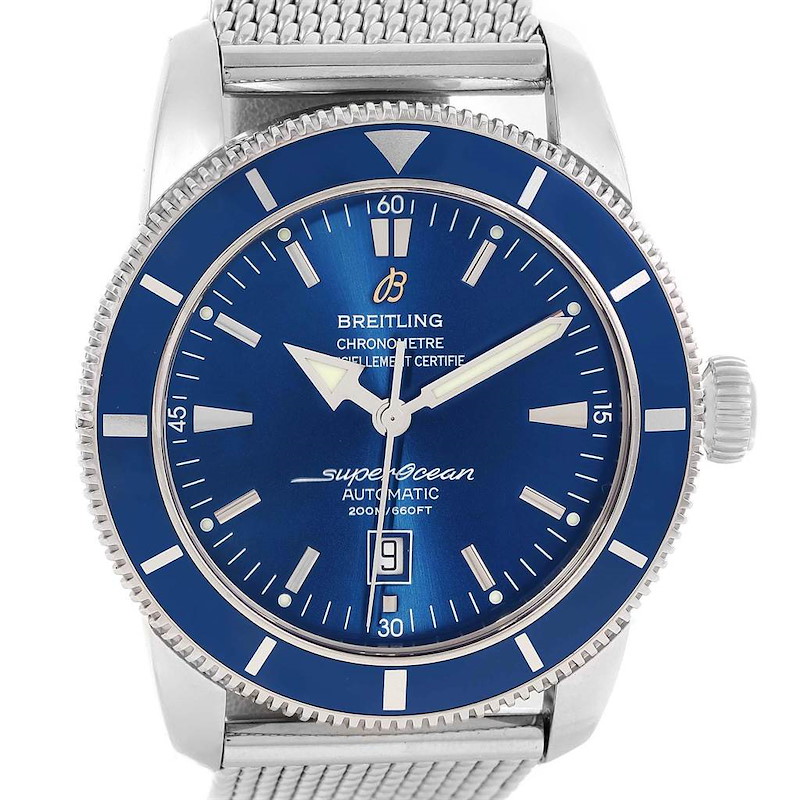 Breitling Superocean Heritage 46 Mesh Bracelet Watch A17320 Box Papers SwissWatchExpo