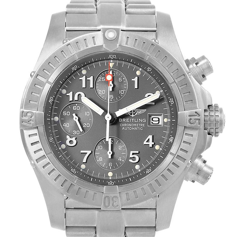 Breitling Aeromarine Avenger Chronograph Titanium Watch E13360 Box Papers SwissWatchExpo