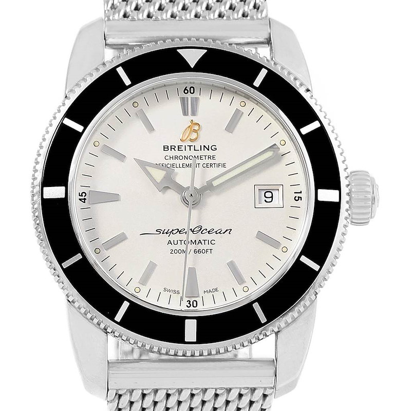 Breitling Superocean Heritage 42 Mesh Bracelet Watch A17321 Box Papers SwissWatchExpo