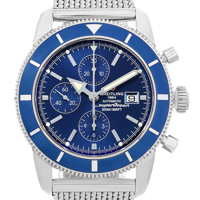 Breitling SuperOcean Heritage Chronograph 46 Blue Dial Watch A13320 SwissWatchExpo