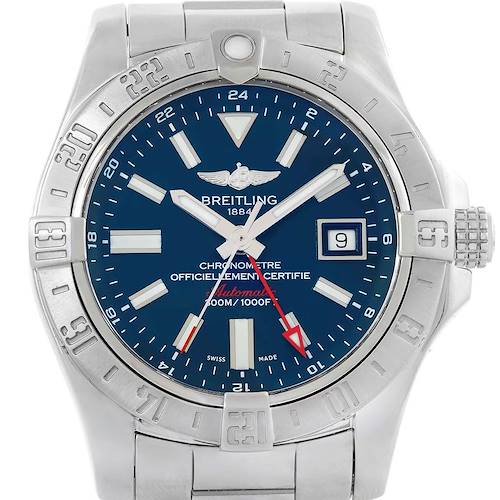 Photo of Breitling Aeromarine Avenger II GMT Blue Dial Watch A32390 Box Papers