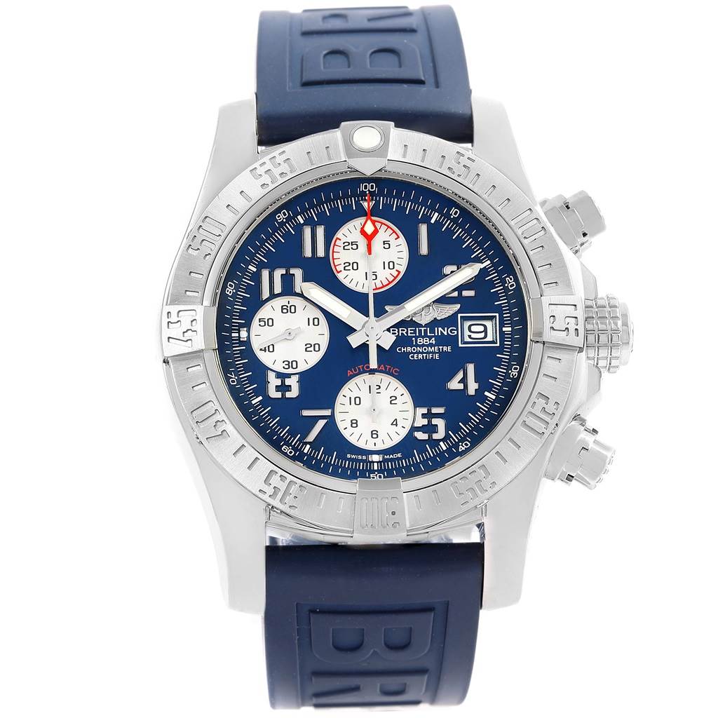 breitling blue rubber strap