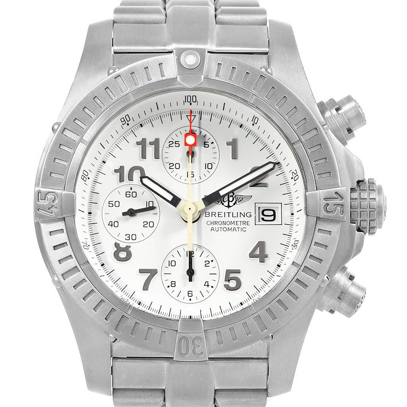 Breitling Aeromarine Avenger Chrono Titanium Watch E13360 Box Papers SwissWatchExpo