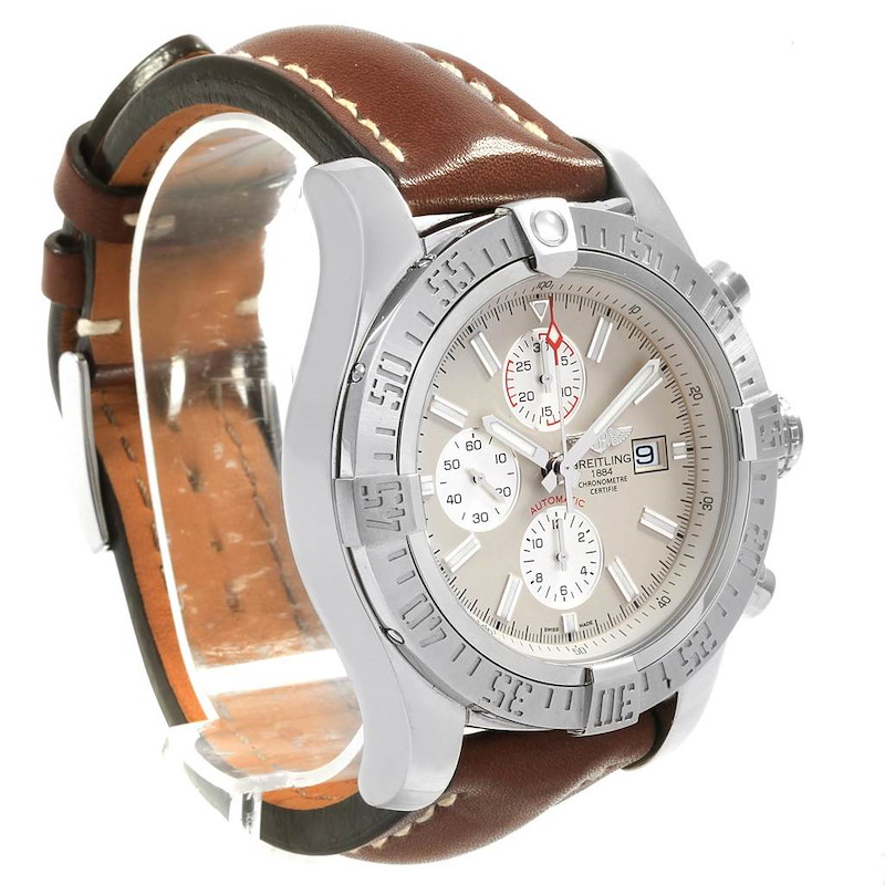 Breitling Super Avenger Brown Leather Strap Breitling Avenger