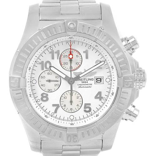 Photo of Breitling Aeromarine Super Avenger White Dial Steel Watch A13370 Papers