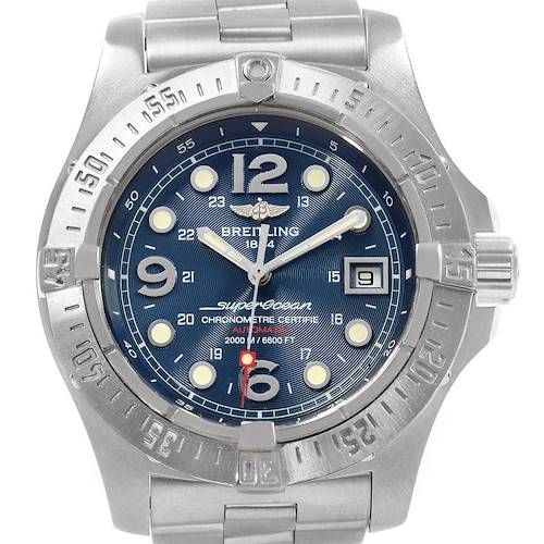 Photo of Breitling Superocean Steelfish Blue Dial Watch A17390 Box Papers