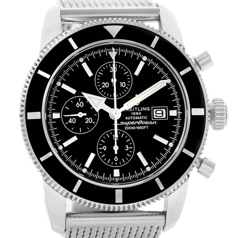 Breitling SuperOcean Heritage Chrono 46 Black Dial Mens Watch A13320 SwissWatchExpo