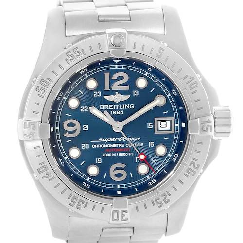 Photo of Breitling Superocean Steelfish Blue Dial Mens Watch A17390 Box Papers