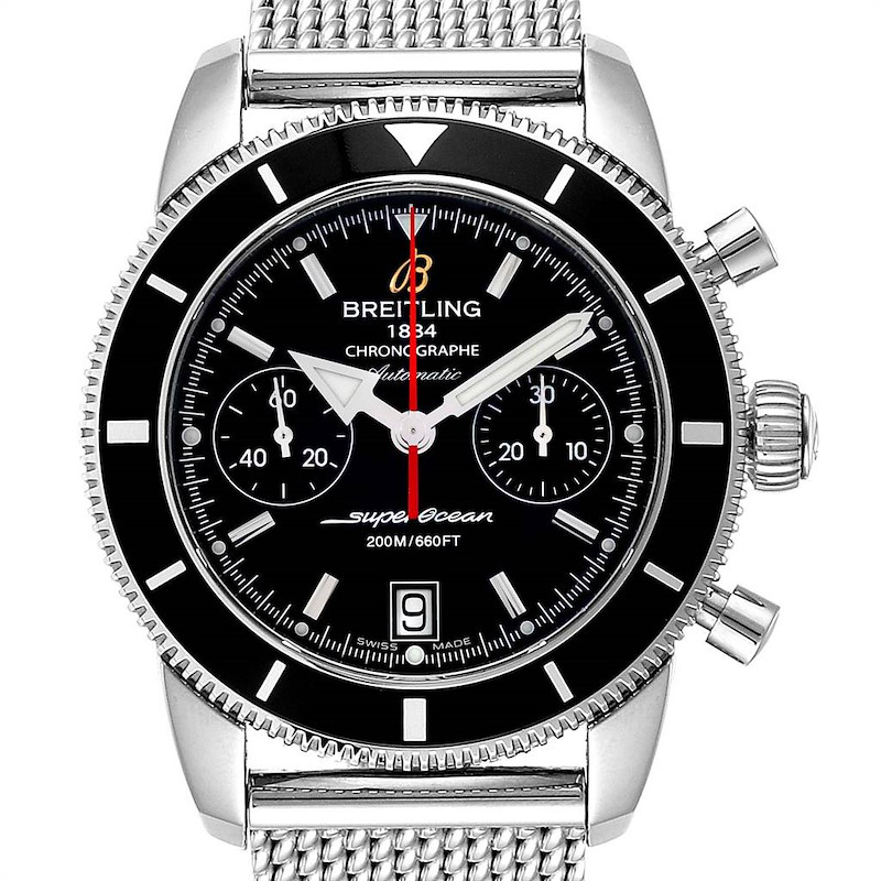 Breitling SuperOcean Heritage 44 Chrono Black Dial Watch A23370 SwissWatchExpo