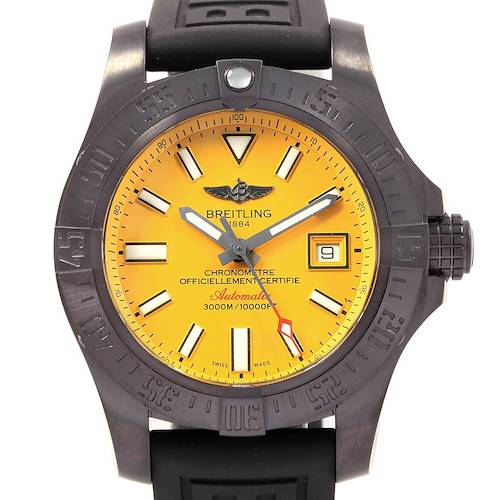 Photo of Breitling Avenger II Seawolf Cobra Yellow LE Blacksteel Watch M17331 Unworn