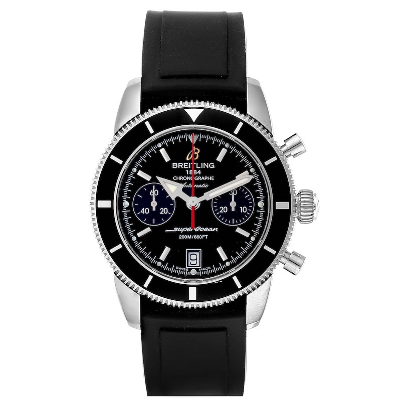 Breitling SuperOcean Heritage 44 Black Dial Rubber Strap Watch A23370 SwissWatchExpo