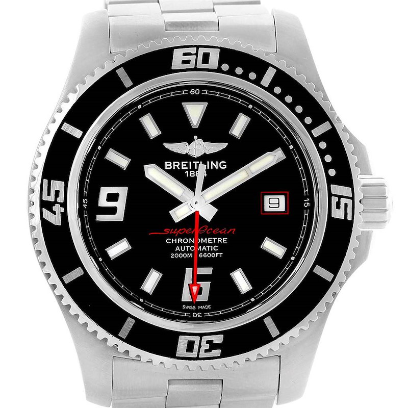Breitling Aeromarine Superocean 44 Red Hand Watch A17391 Box SwissWatchExpo