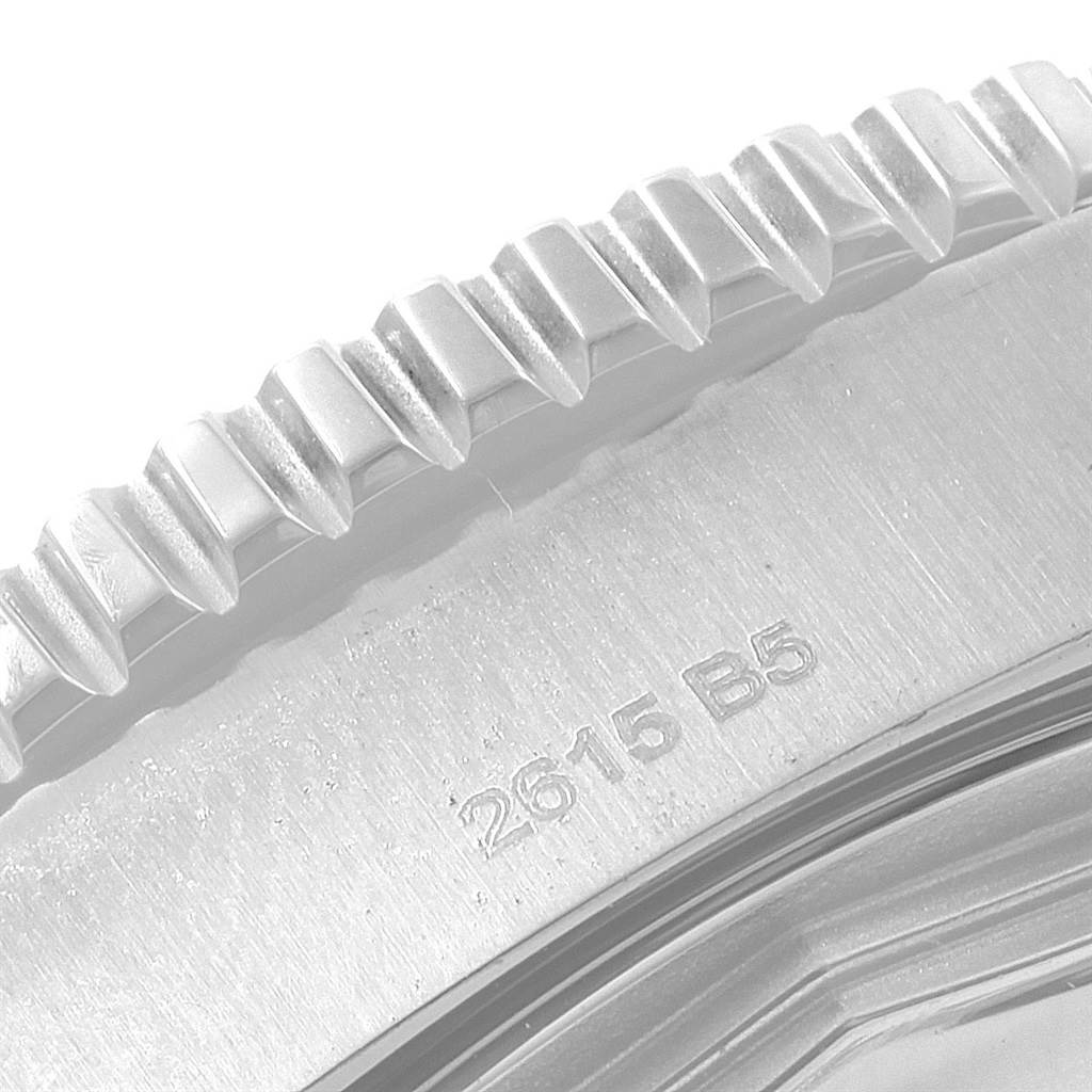 This close-up image shows the bezel and engraved part of the case back of a Breitling Superocean A17392D8/C910 Men's Stainless Steel Blue Dial A17392D8/C910 Men's Stainless Steel Blue Dial watch.