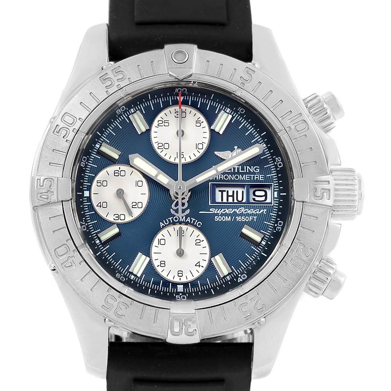 Breitling Aeromarine Superocean Rubber Strap Watch A13340 Box Papers SwissWatchExpo