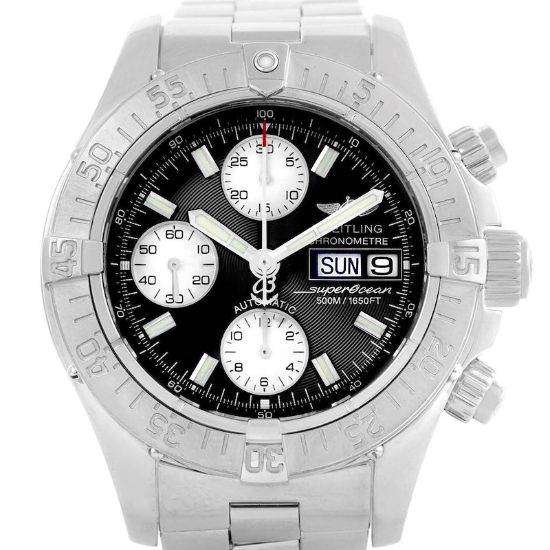 Breitling Aeromarine Superocean Black Dial Mens Watch A13340 Box SwissWatchExpo