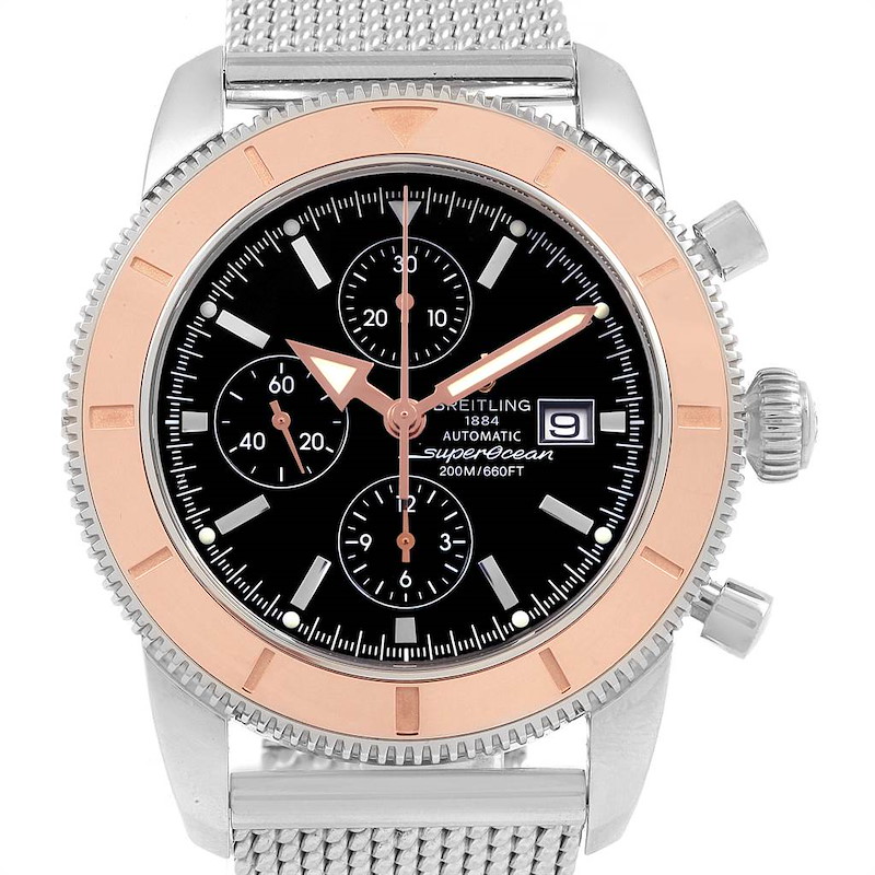 Breitling SuperOcean Heritage Chrono 46 Steel Rose Gold Watch U13320 SwissWatchExpo