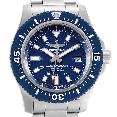 Photo of Breitling Aeromarine Superocean 44 Blue Dial Watch Y1739310 Box Papers