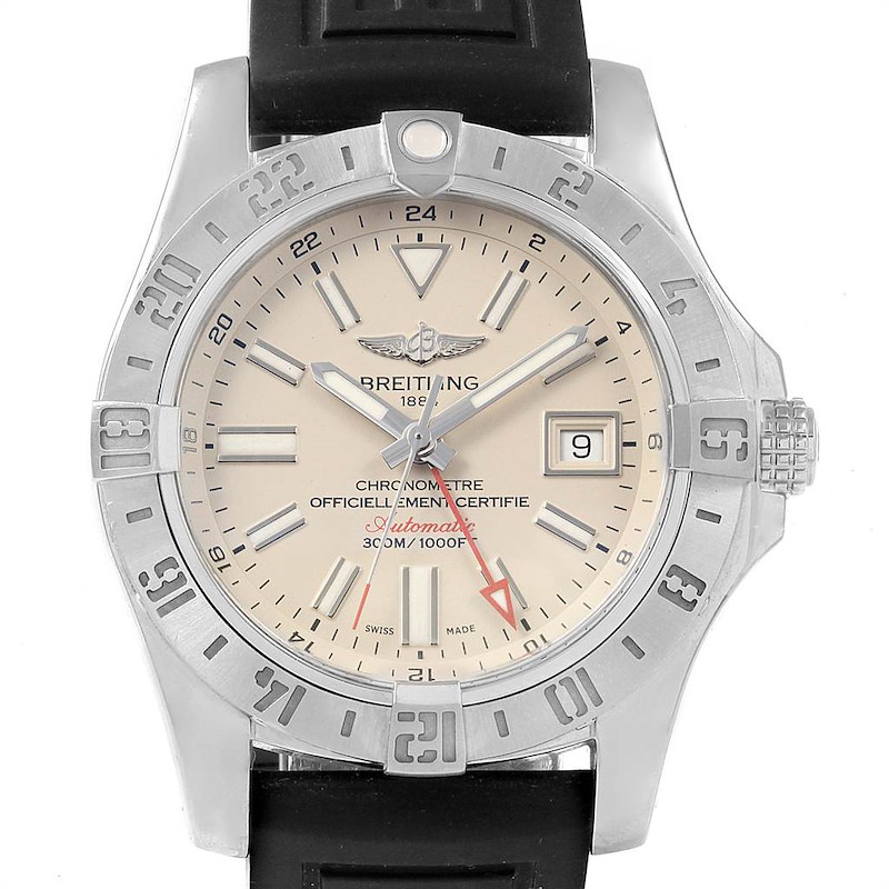 Breitling Aeromarine Avenger II GMT Cream Dial Watch A32390 SwissWatchExpo