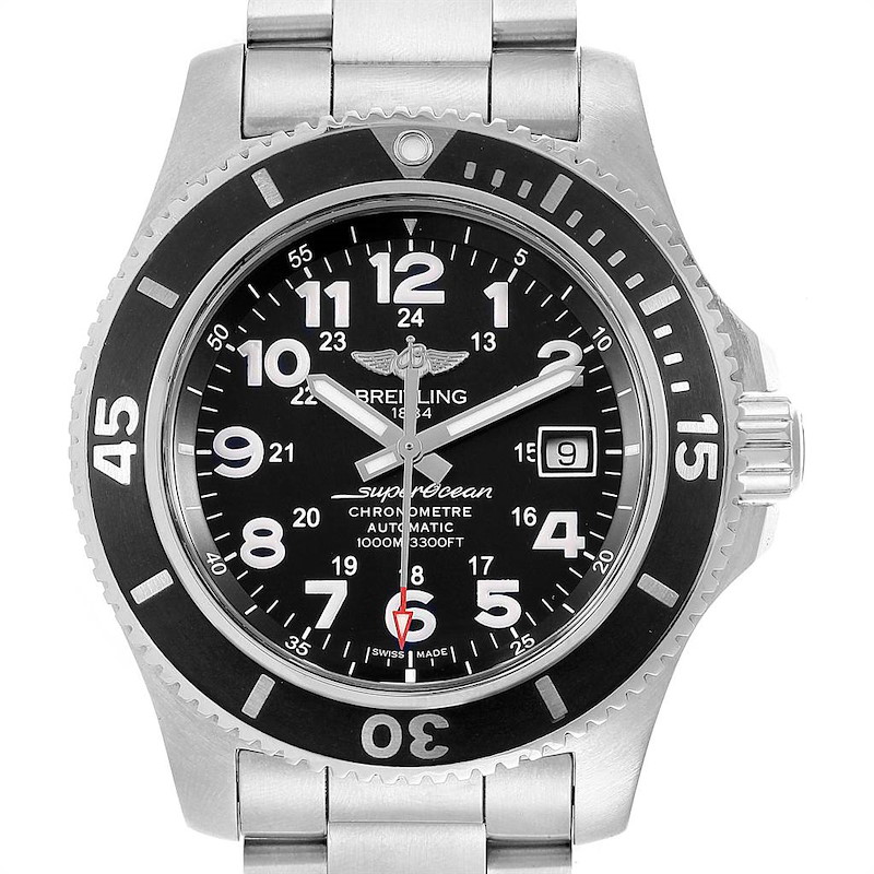Breitling Superocean II 44 Black Dial Mens Watch A17392 Box Papers SwissWatchExpo