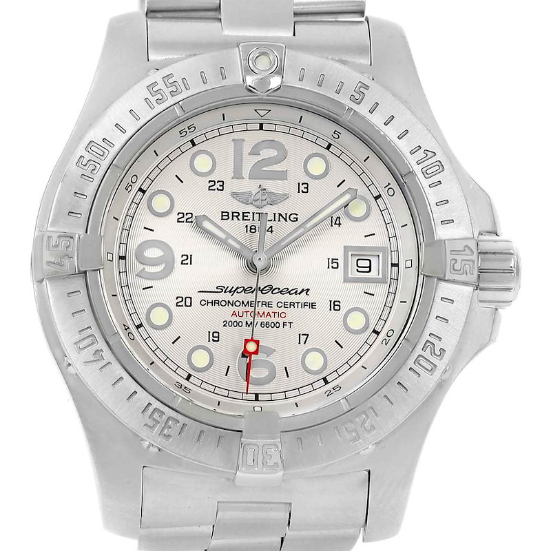 Breitling Aeromarine Superocean Steelfish Silver Dial Mens Watch A17390 SwissWatchExpo