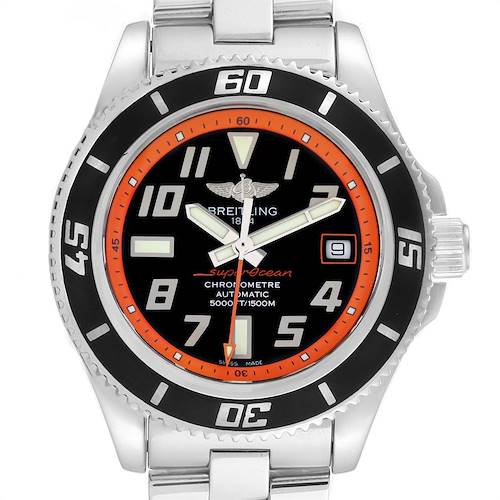 Photo of Breitling Superocean 42 Abyss Black Orange LE Mens Watch A17364 Box Papers