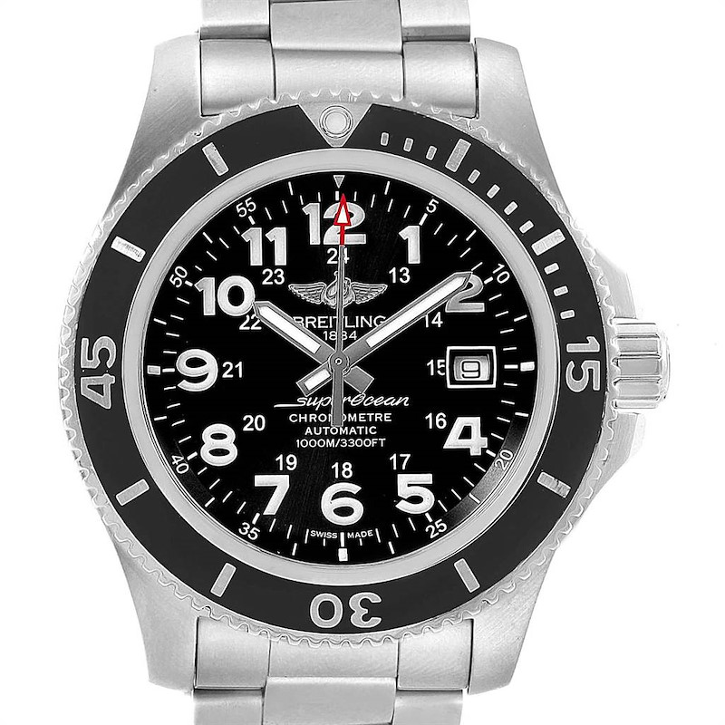 Breitling Superocean II 44 Black Dial Mens Watch A17392 Box SwissWatchExpo