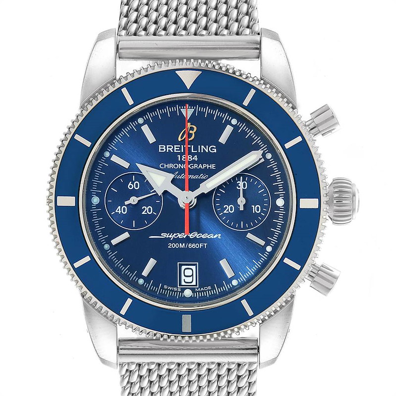 Breitling SuperOcean Heritage 44 Blue Dial Chronograph Watch A23370 SwissWatchExpo