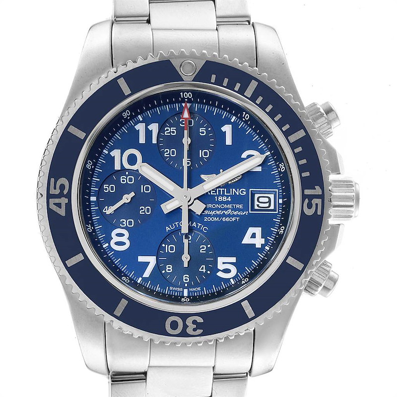 Breitling Superocean Chronograph 42 Blue Dial Mens Watch A13311 SwissWatchExpo