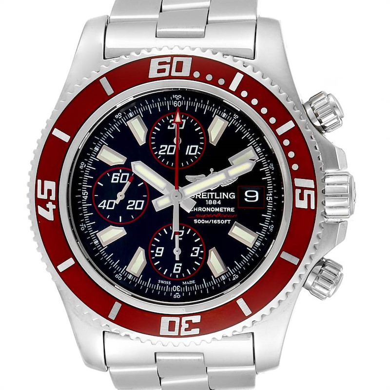 Breitling Aeromarine SuperOcean II Red Bezel Limited Edition Watch A13341 SwissWatchExpo