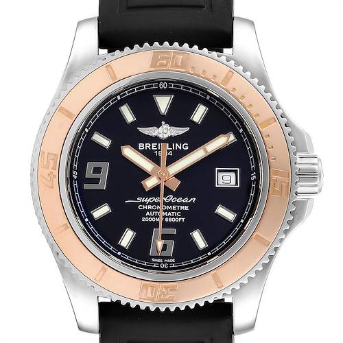 Photo of Breitling Superocean 44 Steel Rose Gold Mens Watch C17391 Box Papers