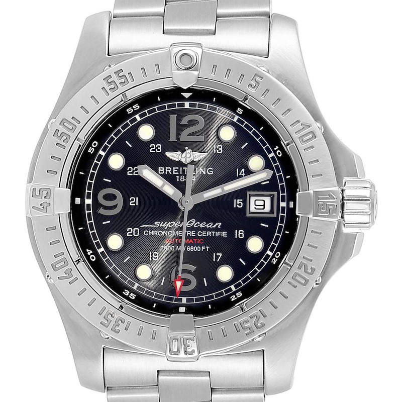Breitling Superocean Steelfish Black Dial Mens Watch A17390 Box SwissWatchExpo