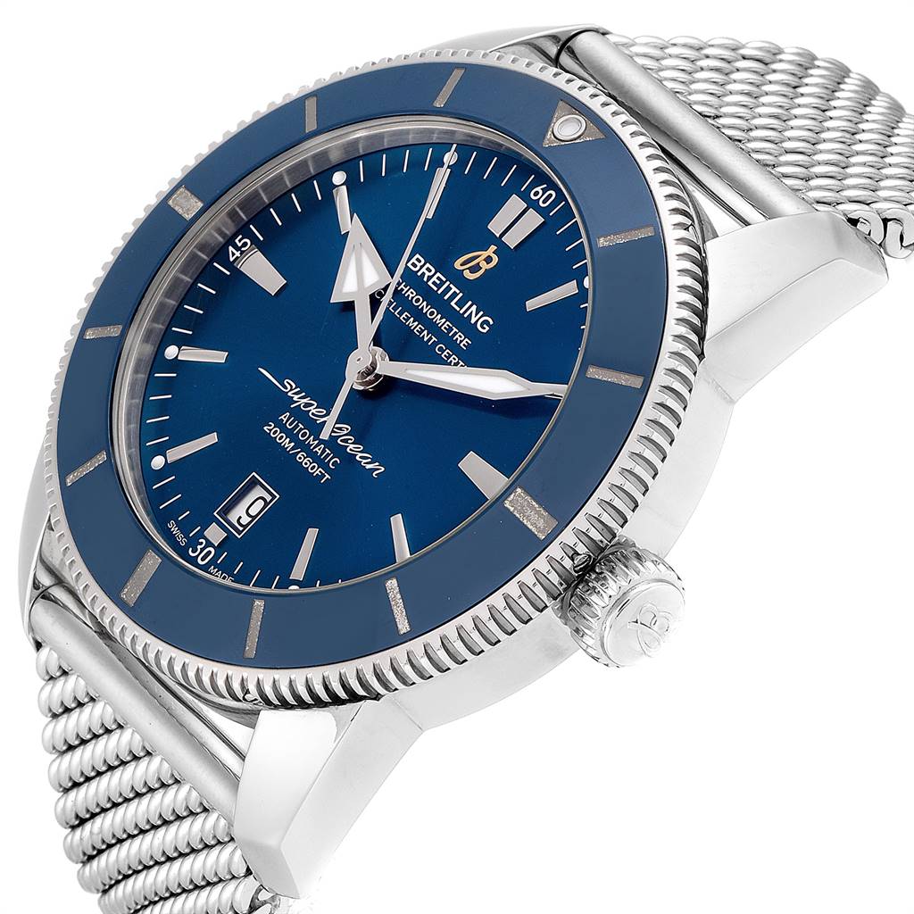 Breitling Superocean Heritage 46 Blue Dial Mesh Bracelet Watch AB2020 ...