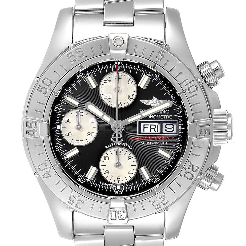 Breitling Superocean Chronograph Steel Mens Watch A13340 Box Papers SwissWatchExpo