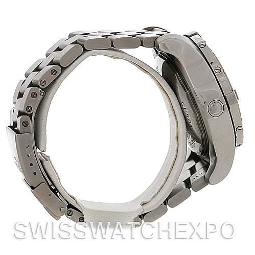 The image shows a side view of a Breitling Avenger A7339010.G561-SS Men's Stainless Steel Silver Dial A7339010.G561-SS Men's Stainless Steel Silver Dial watch, highlighting the bracelet, side profile, and pushers.