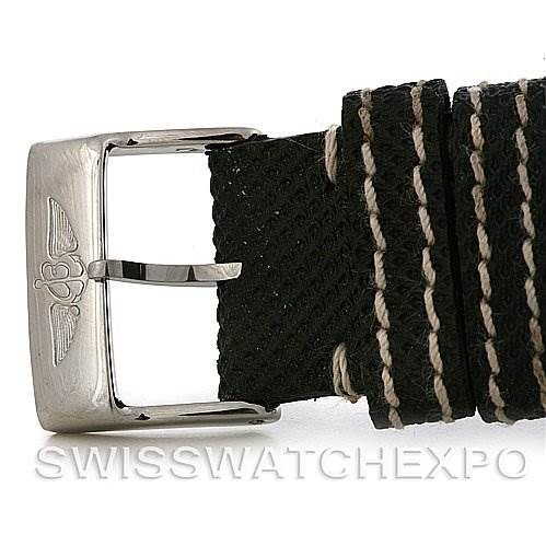 The image shows a close-up angle of the buckle and strap of a Breitling Superocean A17040/1121 Men's Stainless Steel Black Dial A17040/1121 Men's Stainless Steel Black Dial watch.