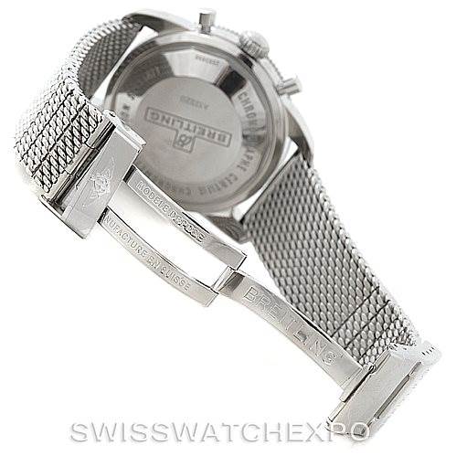 The image shows the back, clasp, and part of the mesh band of the Breitling Superocean A1332016.G698.152A Men's Stainless Steel Silver Dial A1332016.G698.152A Men's Stainless Steel Silver Dial watch.