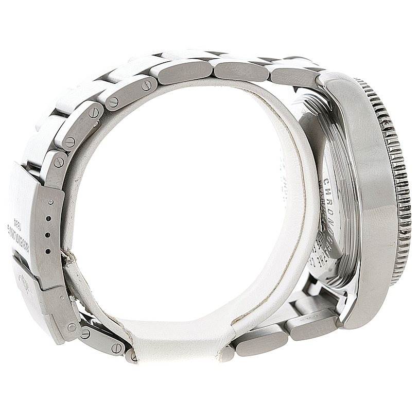 The image shows a side view of a Breitling Superocean A13341 Men's Stainless Steel Black Dial A13341 Men's Stainless Steel Black Dial watch, focusing on the bracelet and back of the watch case.