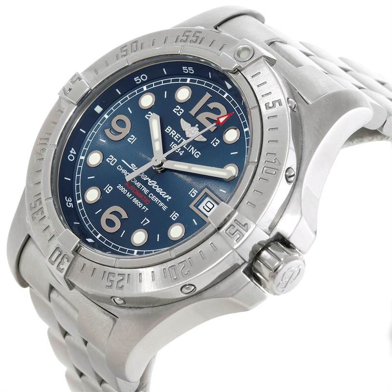Breitling Aeromarine Superocean Steelfish Blue Dial Watch A17390 ...