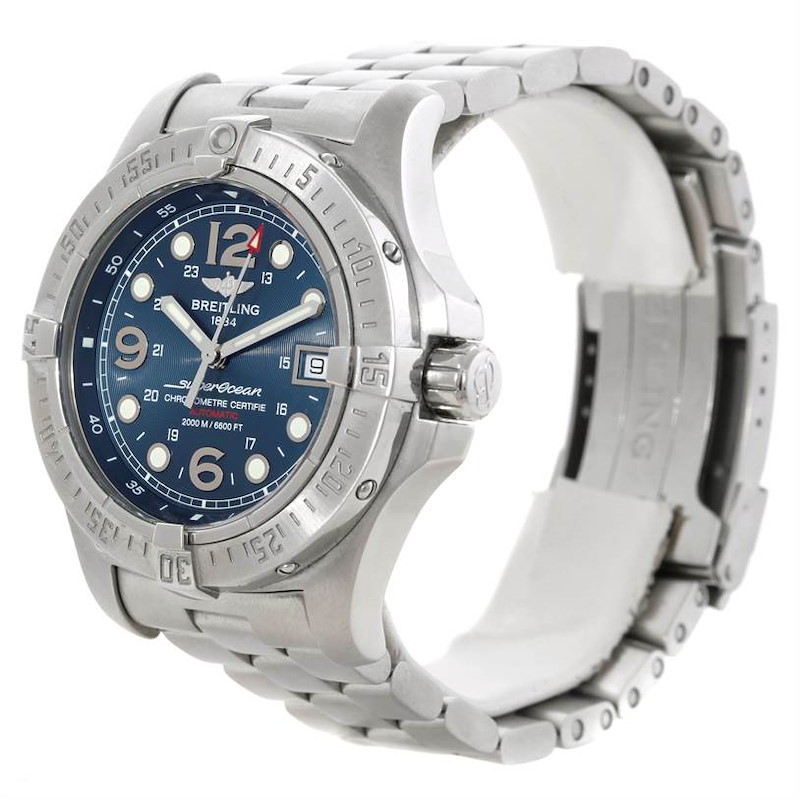 Breitling Aeromarine Superocean Steelfish Blue Dial Watch A17390 SwissWatchExpo
