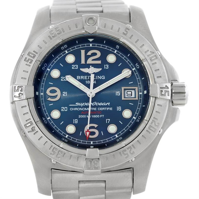 Breitling Aeromarine Superocean Steelfish Blue Dial Watch A17390 ...