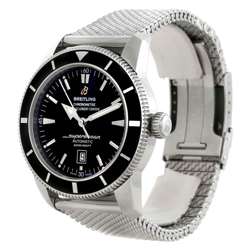 Breitling Superocean Heritage 46 Black Dial Mens Watch A17320 Unworn SwissWatchExpo