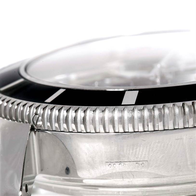 The image shows a close-up angle of the bezel and case of a Breitling Superocean A13320 Men's Stainless Steel Black Dial A13320 Men's Stainless Steel Black Dial watch.