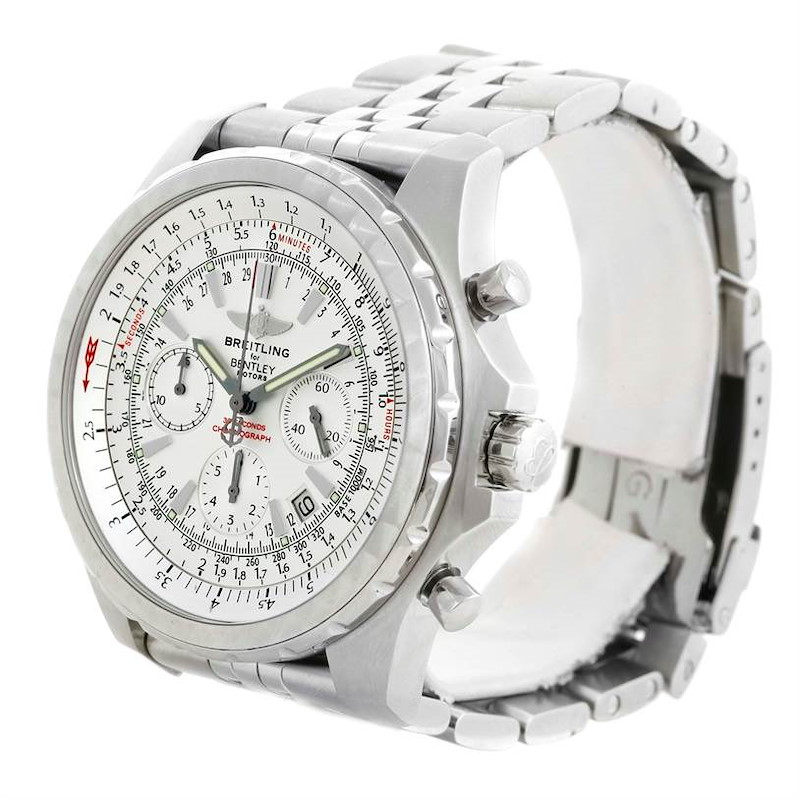 Breitling Bentley Motors Chronograph White Dial Mens Watch A25363 SwissWatchExpo