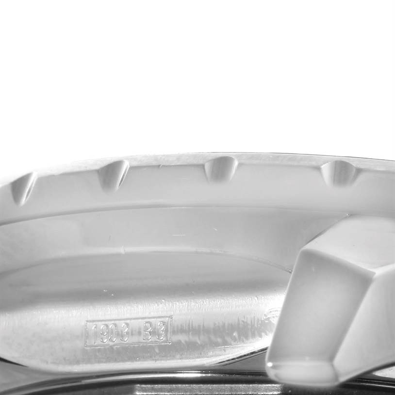 This image shows a close-up of the bezel and part of the crown of a Breitling Bentley A22362 Men's Stainless Steel White Dial A22362 Men's Stainless Steel White Dial watch model.
