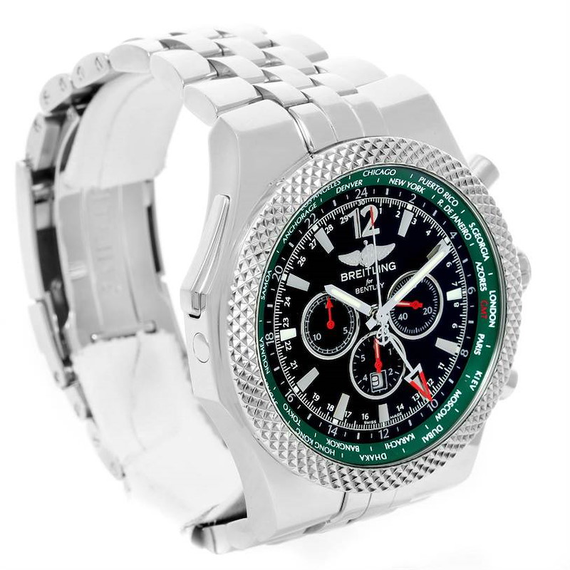 Breitling Bentley Chronograph GMT Green Dial Limited Edition Watch A47362 SwissWatchExpo