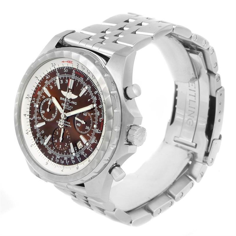 Breitling Bentley Motors T Bronze Dial Steel Watch A25363 Box Papers SwissWatchExpo