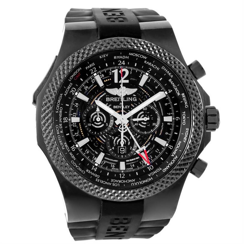 Breitling Bentley GMT Midnight Carbon Ruber Strap LE Watch M47362 