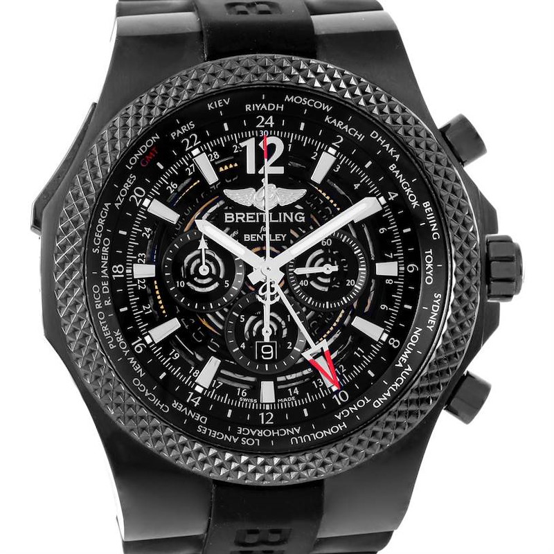 Breitling Bentley GMT Midnight Carbon Ruber Strap LE Watch M47362